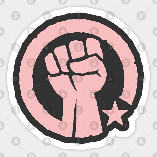 Dusty Pink Socialist Fist Sticker by skittlemypony